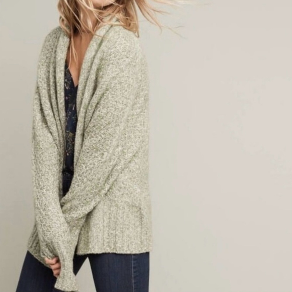 Angel Of The North Anthropologie Sweater Women XS Green Alpaca Chauvet Cardigan